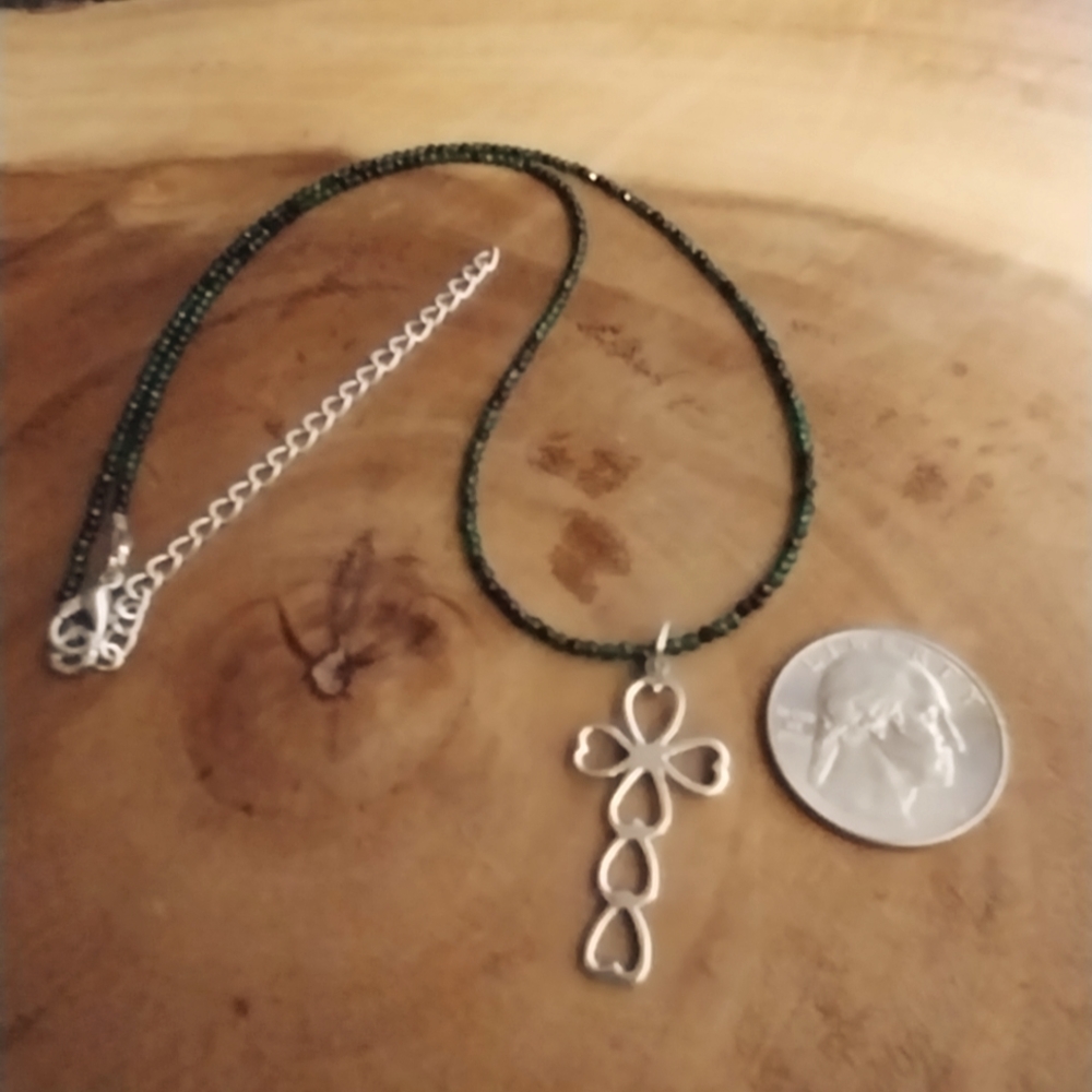 Dainty Crystal cross necklace